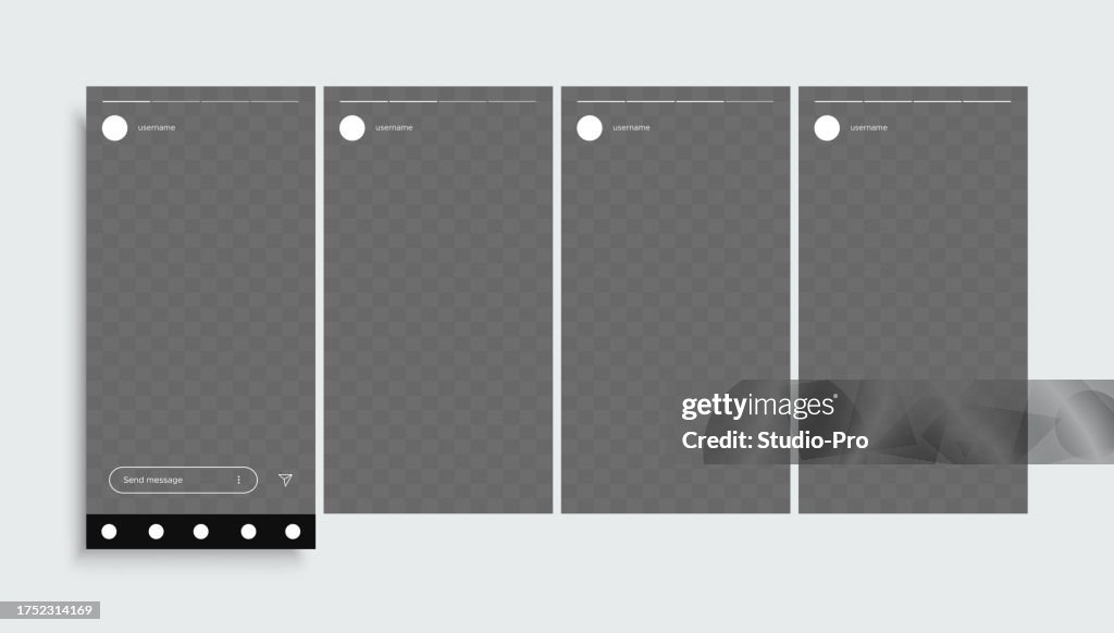 Social network stories reel carousel mock up UI template