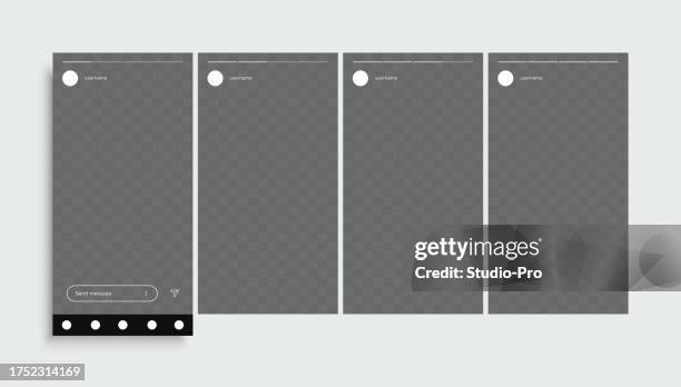 social network stories reel carousel mock up ui template - instagram likes stock illustrations