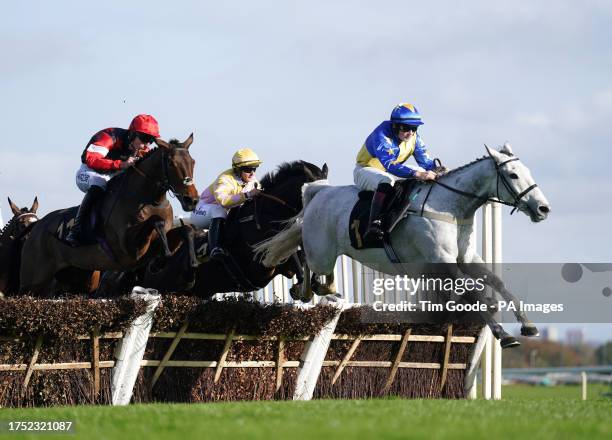 Giovanni Change ridden by Peter Kavanagh in the the Jewson Click And Collect Conditional Jockeys' Handicap Hurdle at Aintree Racecourse. Picture...