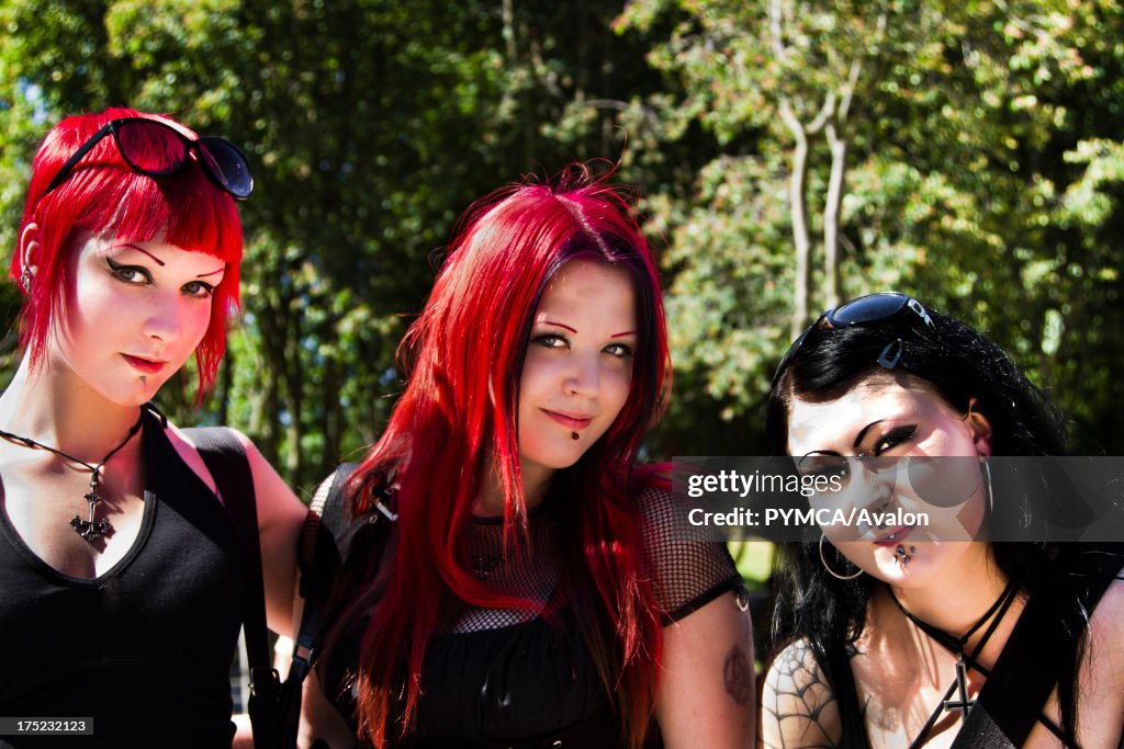 Three Goth / Metal girls, Helsinki 2010