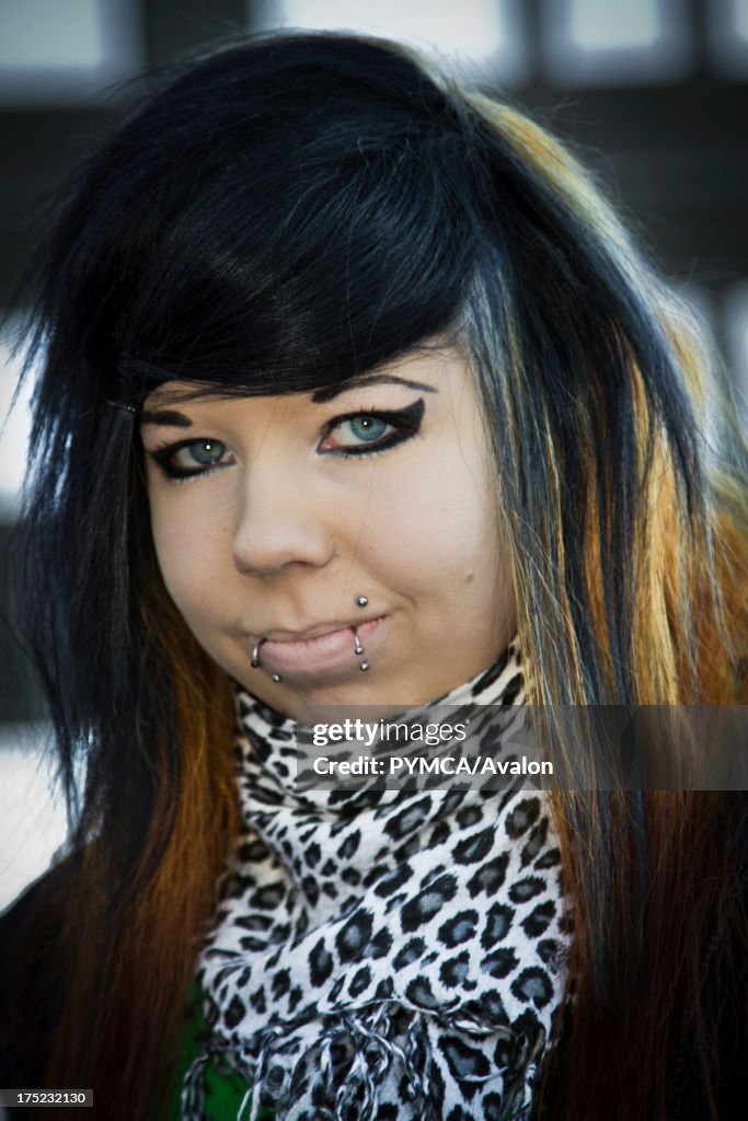 Emo girl with lip piercings. Helsinki, Finland 2010. News Photo - Getty  Images