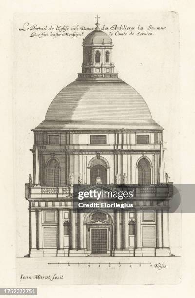 Facade of the Chapelle Notre-Dame-des-Ardilliers, Saumur, built for the Oratorians, Cardinal Richelieu and later diplomat Abel Servien, marquis de...