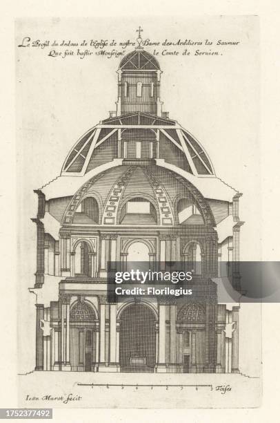 Section of the interior of the Chapelle Notre-Dame-des-Ardilliers, Saumur, built for the Oratorians, Cardinal Richelieu and later diplomat Abel...