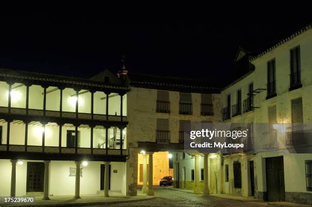 Main Square at dusk. 17th Century. Tembleque. Toledo province. Castilla la Mancha. Spain