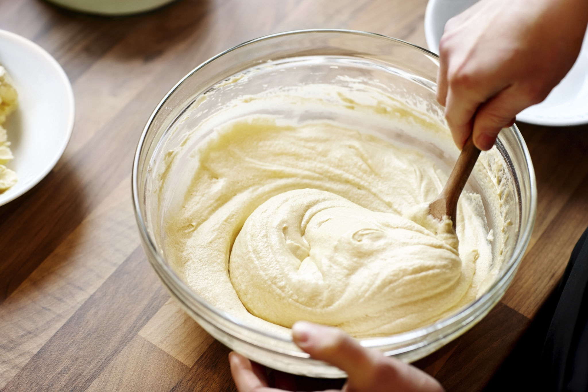 mixing flour
