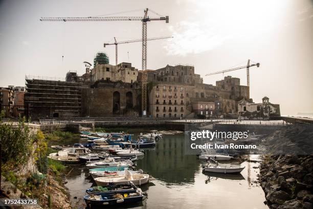 The general view of Rione Terra abandoned after the bradyseismic phenomena of the 70s and 80s on October 23, 2023 in Pozzuoli, Italy. The Campi...