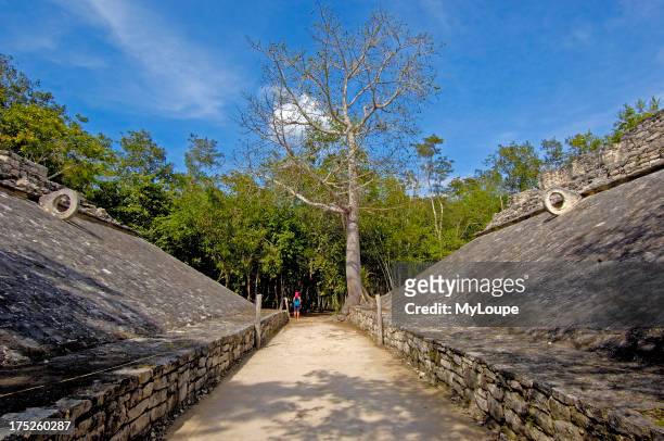 Ball court. Mayan ruins of Coba, Caribe. Quintana Roo state. Mayan Riviera. Yucatan Peninsula. Mexico