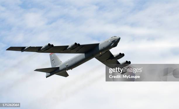 Bomber aircraft in flight over southern England UK