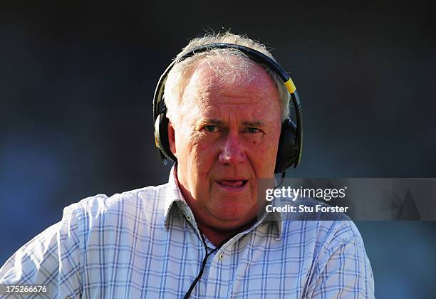 Australian commentator Jim Maxwell looks on after day one of the 3rd Investec Ashes Test match between England and Australia at Old Trafford Cricket...