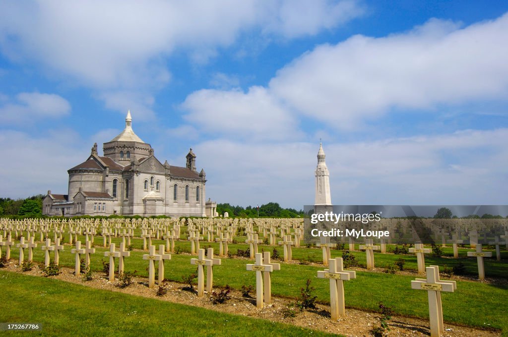 First World War Cemetery and Memorial at Notre Dame de Lorette. Pas-de-Calais. Somme valley. France 