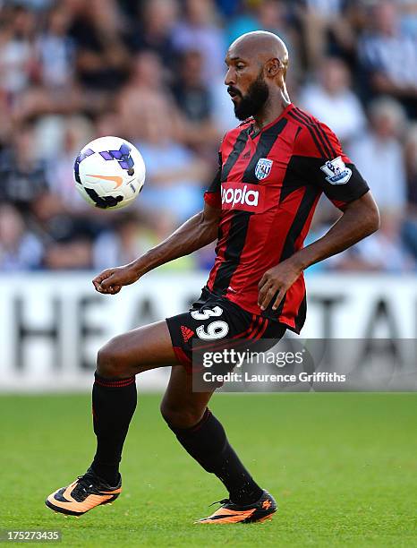 Nicolas Anelka of West Bromwich Albion in action during a Pre Season Friendly between West Bromwich Albion and Genoa at the New Bucks Head Stadium on...