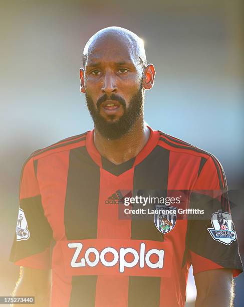 Nicolas Anelka of West Bromwich Albion looks on during a Pre Season Friendly between West Bromwich Albion and Genoa at the New Bucks Head Stadium on...