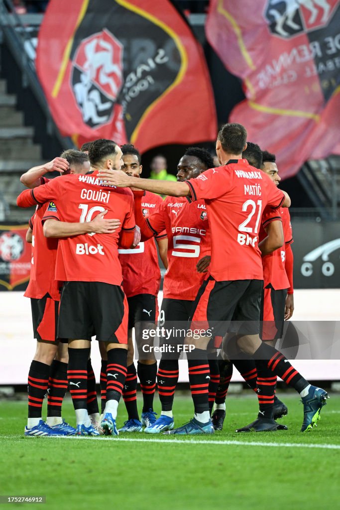 Fc Rennes's Equipe de football de Rennes SRFC during the Ligue 1 Uber Eats match ...
