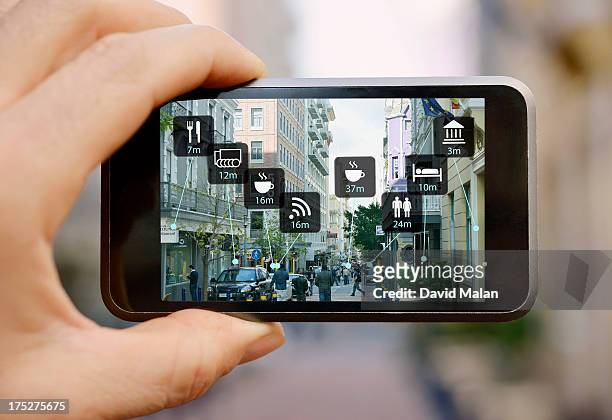 Mobile device showing augmented reality