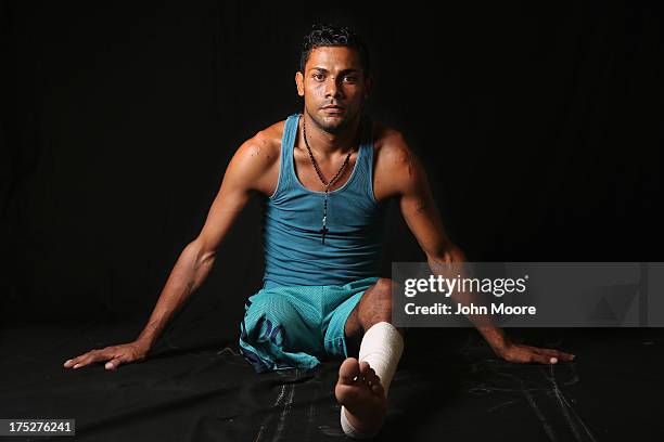 Undocumented Honduran immigrant Eduardo Contreras convalesces at the Jesus el Buen Pastor shelter on July 31, 2013 in Tapachula, Mexico. Contreras,...