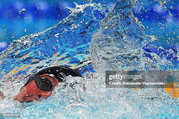 Ryan Lochte of the USA competes during the Swimming Men's Individual Medley 200m Final on day thirteen of the 15th FINA World Championships at Palau...