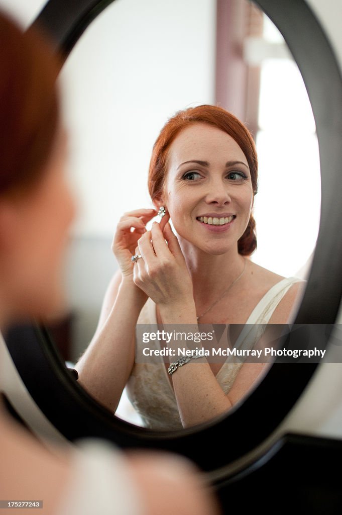 Bride preparing