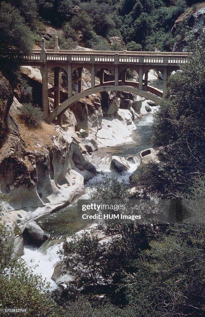 1970s United States: Bridge on road to Mineral King Valley ca. 1972