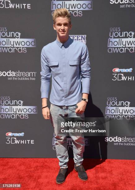 Singer Cody Simpson attends CW Network's 2013 Young Hollywood Awards presented by Crest 3D White and SodaStream held at The Broad Stage on August 1,...