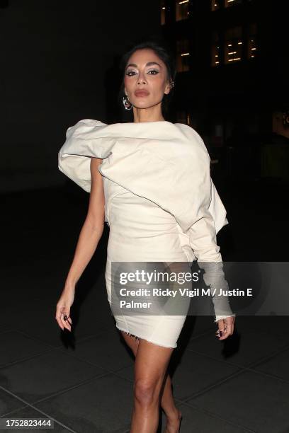 Nicole Scherzinger is seen arriving at BBC's The One Show on October 23, 2023 in London, England.