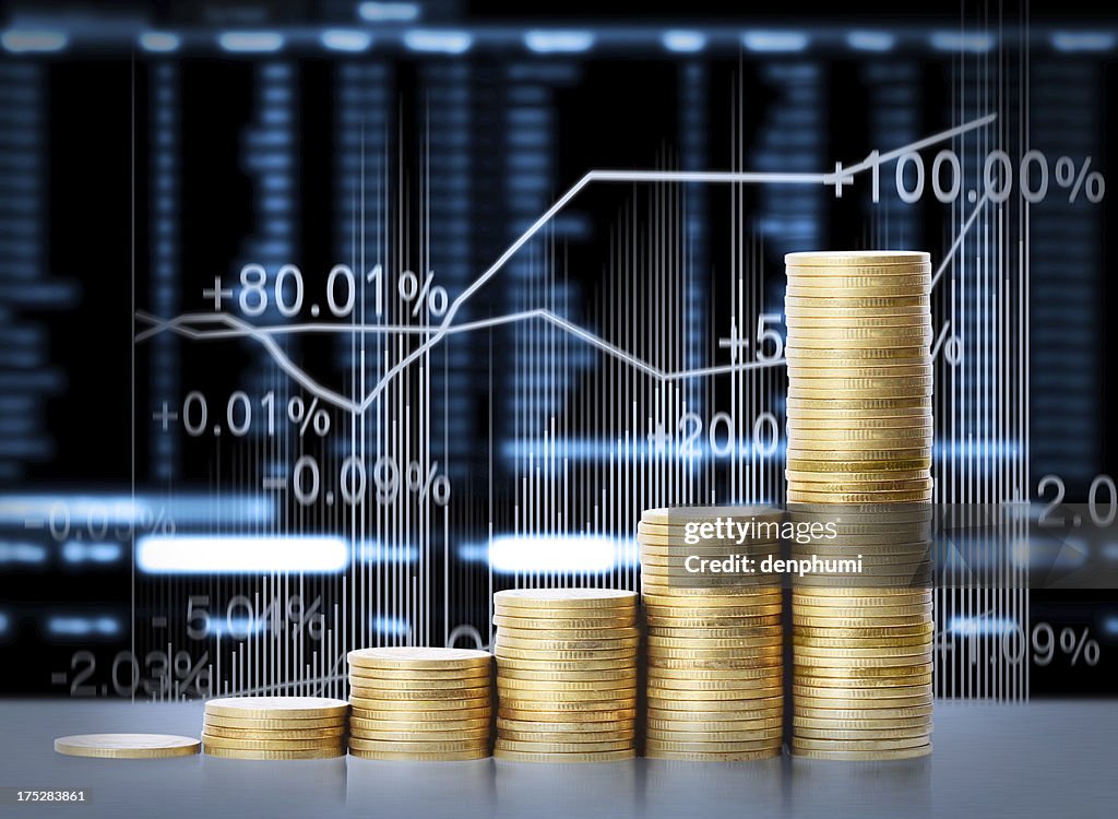Coin Graph Class Gold Coins And Graph Them High-Res Stock Photo - Getty Images