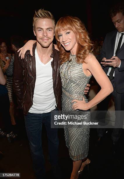 Actor Derek Hough and TV personality Kathy Griffin attend CW Network's 2013 2013 Young Hollywood Awards presented by Crest 3D White and SodaStream...