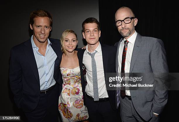 Actor/director Nat Faxon, actors AnnaSophia Robb and Liam James and actor director Jim Rash attend CW Network's 2013 Young Hollywood Awards presented...