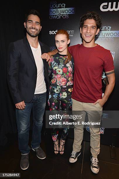 Actors Tyler Hoechlin, Holland Roden, and Tyler Posey attend CW Network's 2013 Young Hollywood Awards presented by Crest 3D White and SodaStream held...