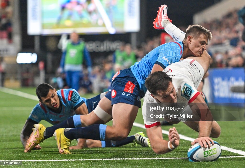 Belfast Rugby Python Belfast , United Kingdom - 29 October 2023; Jacob Stockdale of Ulster ...