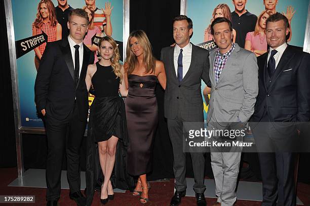 Actors Will Poulter, Emma Roberts, Jennifer Aniston, Jason Sudeikis, Ed Helms and Rawson Marshall Thurber attend the "We're The Millers" New York...