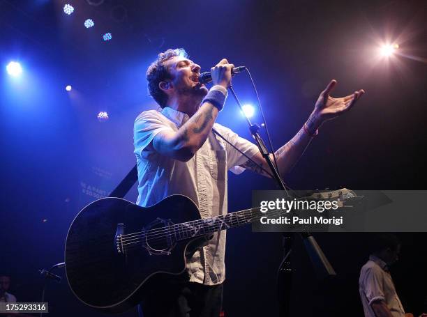 Frank Turner of Frank Turner & the Sleeping Souls performs during Bud Light Music First 50/50/1 on August 1, 2013 in Silver Spring, Maryland.