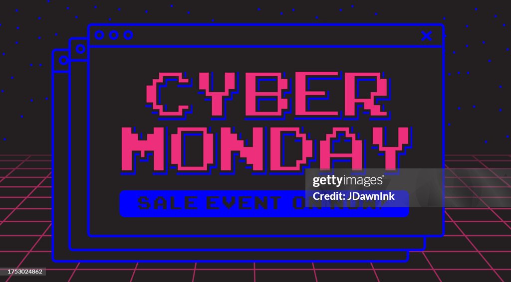 Cyber Monday Sale web banner design with typography design