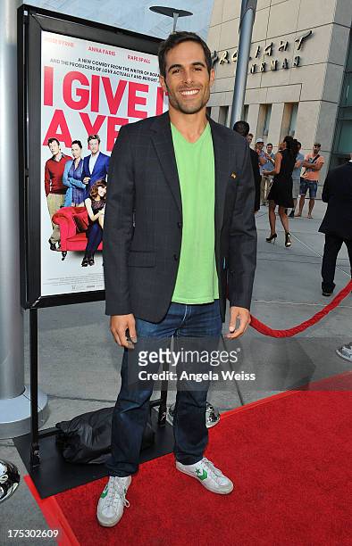 Actor Christopher Wolfe arrives at the Screening of Magnolia Pictures' 'I Give It A Year' at ArcLight Hollywood on August 1, 2013 in Hollywood,...