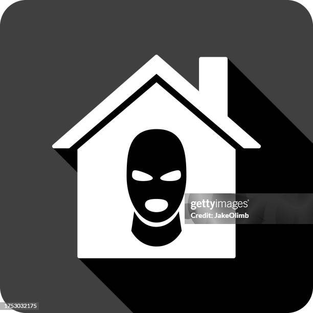haus sturmhaube ikone silhouette - haus einbruch stock-grafiken, -clipart, -cartoons und -symbole