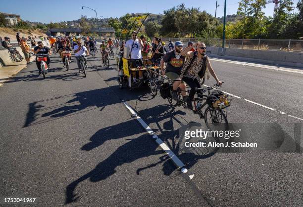 Los Angeles, CA Poco Pocho, a 4 piece cumbia band from Los Angeles, performs on El BiciCrófono Bikerophone in English a bicycle-towed, human-powered...