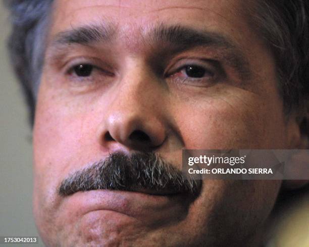 Guatemalan Chancellor Edgar Gutierrez answers questions to the press 31 January 2003 in Guatemala City, after the United States decertified Gutemala...