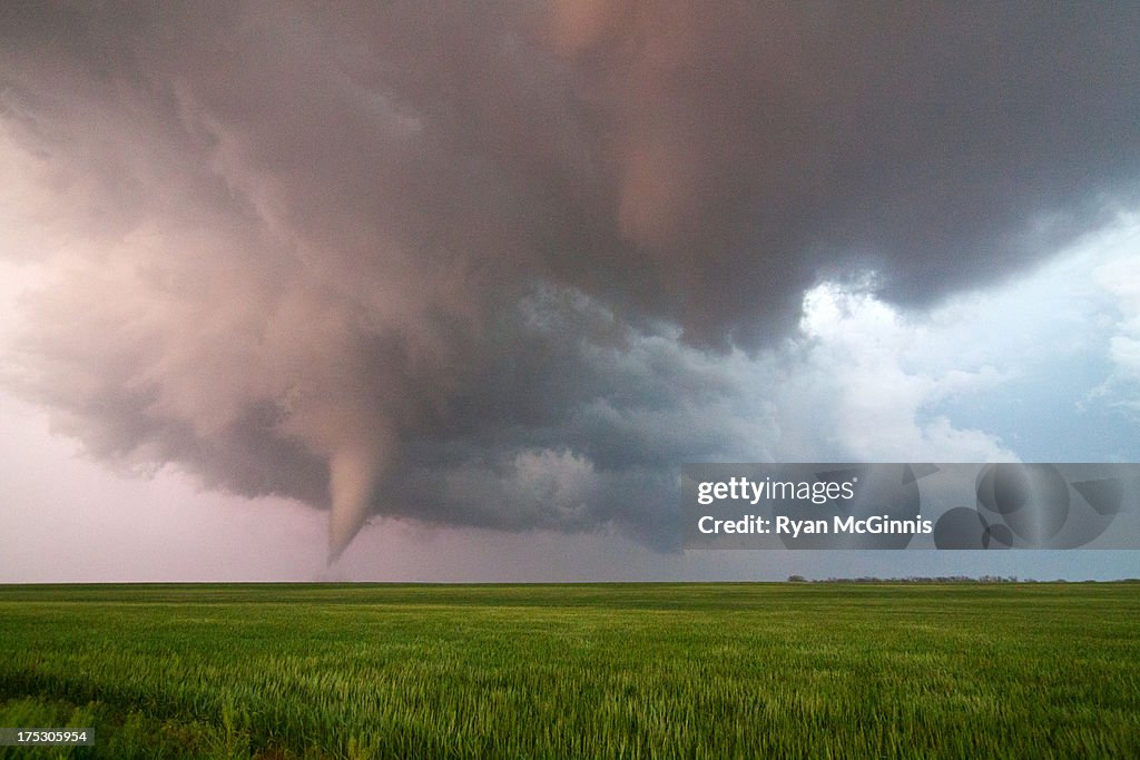 Tornado at sunset