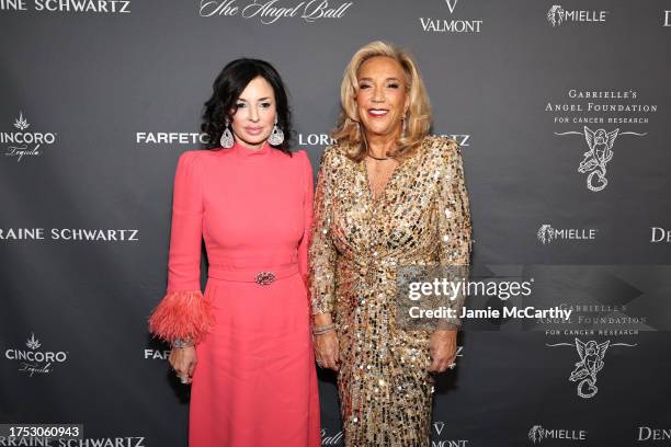 Ilona Rich Schachter and Denise Rich attend Angel Ball 2023 hosted by Gabrielle's Angel Foundation at Cipriani Wall Street on October 23, 2023 in New...
