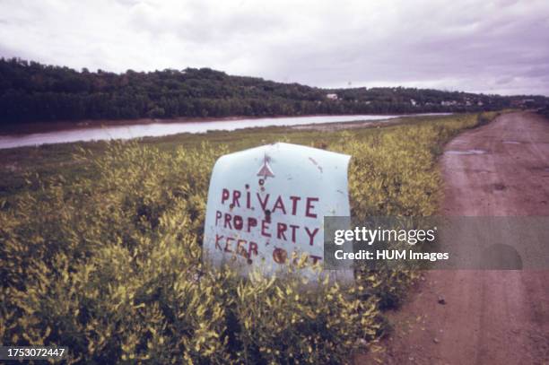 Private property along the Kansas River in the area of the 7th Street bridge ca. 1973.