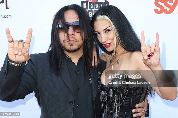 Guitarist Sin Quirin of Ministry and Metal Sanaz arrive at the 6th annual Sunset Strip Music Festival launch party honoring Joan Jett at House of...