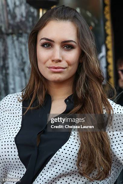 Personality Sophie Simmons arrives at the 6th annual Sunset Strip Music Festival launch party honoring Joan Jett at House of Blues Sunset Strip on...