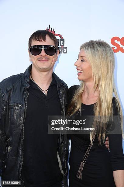 Drummer Ray Luzier of KoRn and model / TV personality Aspen Brandy Lea arrive at the 6th annual Sunset Strip Music Festival launch party honoring...