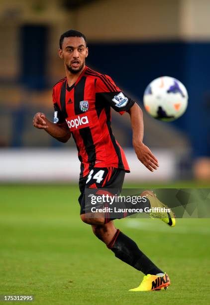 Kemar Roofe of West Bromwich Albion in action during a Pre Season Friendly between West Bromwich Albion and Genoa at the New Bucks Head Stadium on...