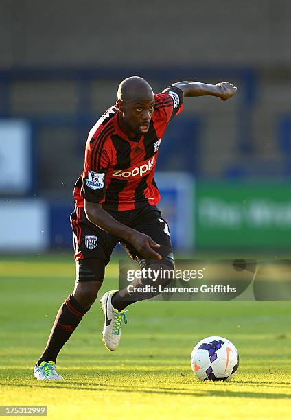Youssouf Mulumbu of West Bromwich Albion in action during a Pre Season Friendly between West Bromwich Albion and Genoa at the New Bucks Head Stadium...
