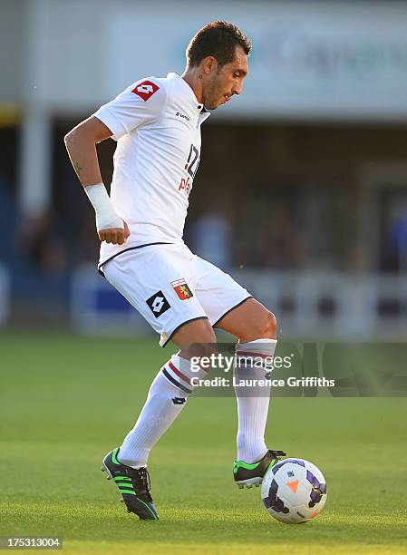 Lodi Francesco of Genoa in action during a Pre Season Friendly between West Bromwich Albion and Genoa at the New Bucks Head Stadium on August 1, 2013...