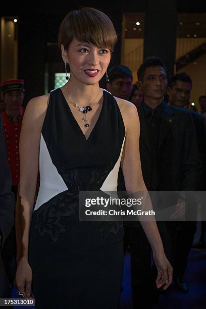 Hong Kong Cantopop singer and actress Gigi Leung arrives for the opening of the Cartier Naturellement Exhibition at the Cartier Flagship store at ION...