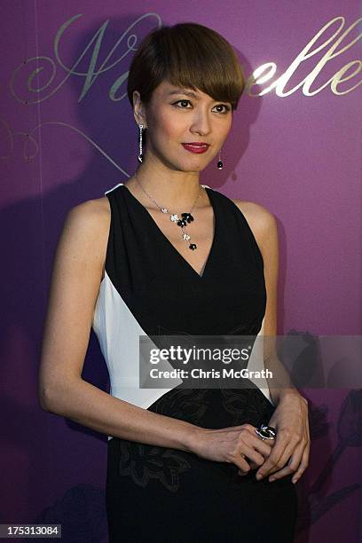 Hong Kong Cantopop singer and actress Gigi Leung arrives for the opening of the Cartier Naturellement Exhibition at the Cartier Flagship store at ION...