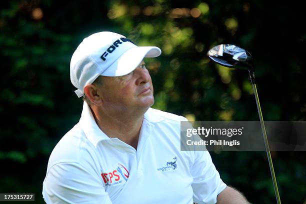 Ian Woosnam of Wales in action during the first round of the Berenberg Bank Masters played at Golf- Und Land-Club Koln on August 2, 2013 in Cologne,...