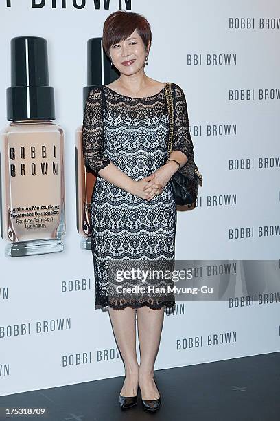 Personality Yoon Young-Mi attends a promotional event for the 'Bobbi Brown' Pop Up Lounge Opening Party on August 2, 2013 in Seoul, South Korea.