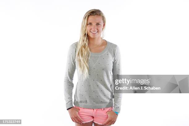 Pro surfer Lakey Peterson is photographed for Los Angeles Times on July 26, 2013 in Huntington Beach, California. PUBLISHED IMAGE. CREDIT MUST READ:...